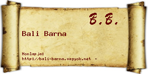 Bali Barna névjegykártya