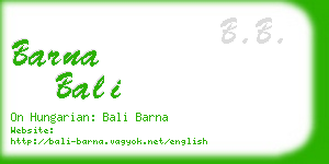 barna bali business card